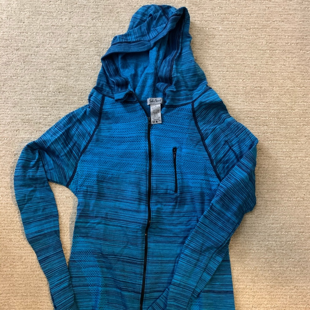 Blue tight zip up (5% spandex)